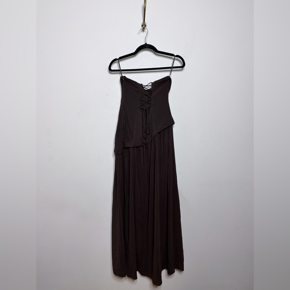 Princess Polly Odela Strapless Drop Waist Maxi Dress in Chocolate - Picture 7 of 9